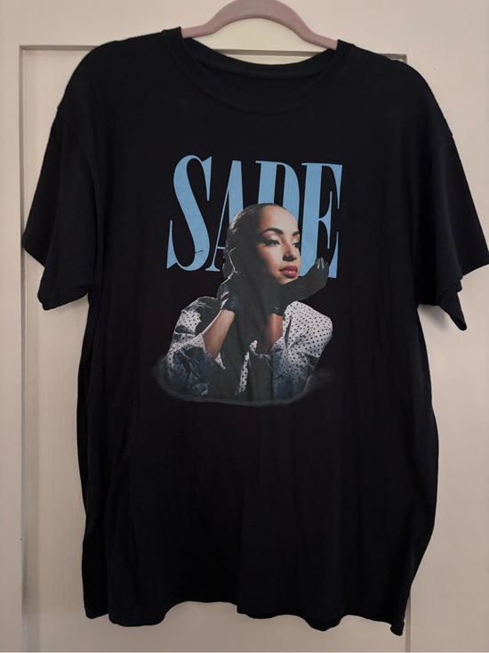 Tops - SADE Black Graphic Band Tee with Blue Logo